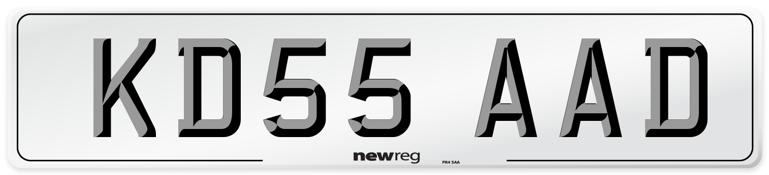 KD55 AAD Number Plate from New Reg